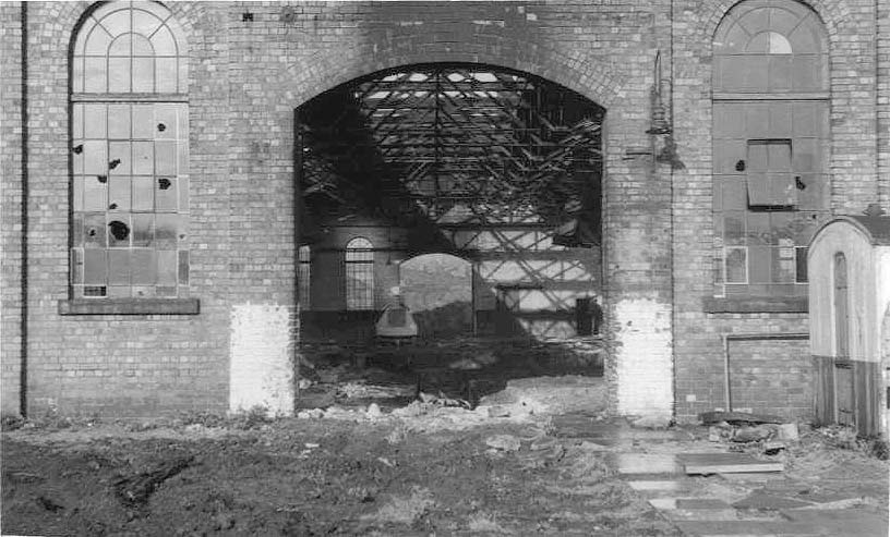 View of the locomotive entrance after closure and removal of the railway track taken on Friday 3rd November 1961