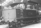 Midland Railway Johnson class 1 0-6-0T No 1741 photographed inside Bournville shed on Sunday 31st August 1919