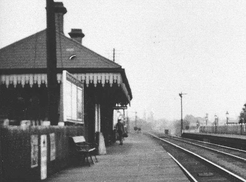 Close up showing the up platform's main structure which comprised booking office and waiting rooms