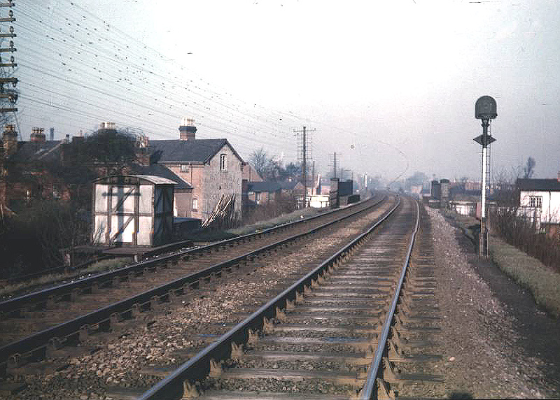 Looking towards Moseley and on to Kings Norton from where the up platform was once situated on 5th January 1957