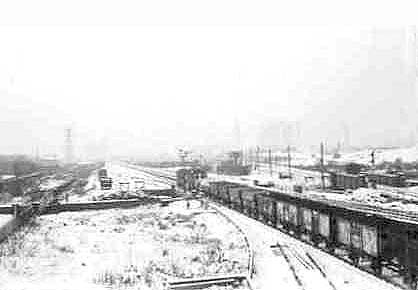 Brush Type 2 Bo-Bo diesel locomotive heads a freight train towards Washwood Heath sidings circa 1962