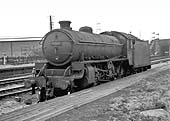 Ex-LNER B1 4-6-0 No 61065 passes through Bromford Bridge light engine on the up slow line