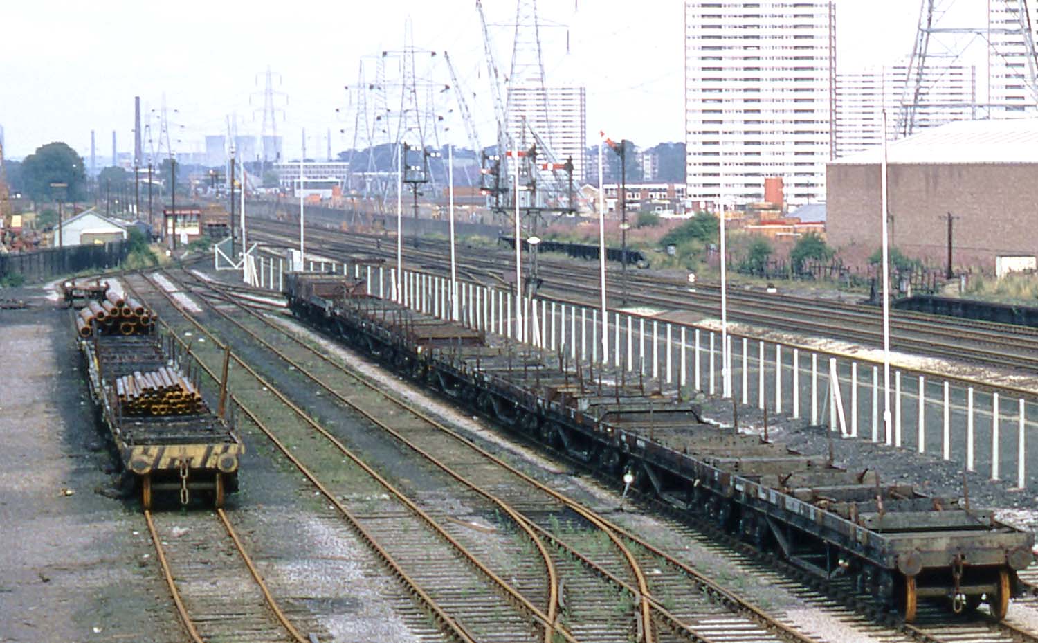 Close up showing the signal box on the up line and the entrance to the Bromford Tube Company's five road siding