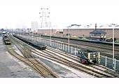 View looking towards Derby with Bromford Bridge station Signal Box on the right and on the left the private sidings of the former Bromford Tube Company Tube Investments Ltd
