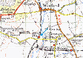 OS map showing the location of Broom Junction station after the construction of the southern junction in 1942