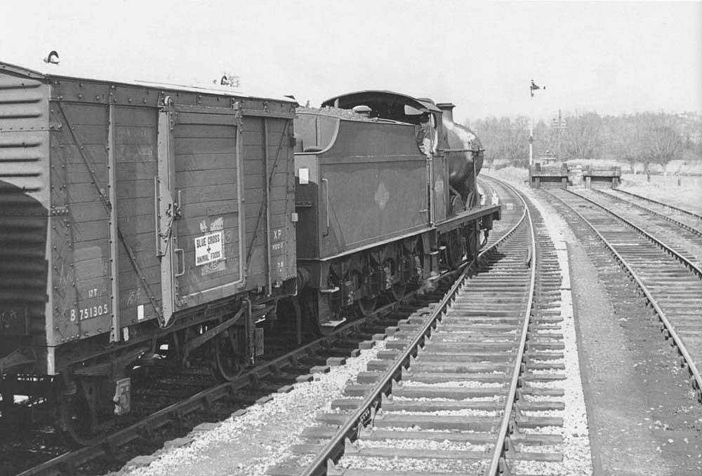 Ex-MR 0-6-0 4F No 43979 enters the single line section to Redditch with an up freight service for Washwood Heath
