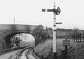 Looking towards Evesham, with Broom Junction Signal Box and the junction, visible through the bridge