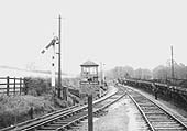 Looking towards Redditch with the old Broom North signal box prior to it being replaced by Broom Junction signal box