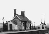 Close up showing the original Evesham & Redditch Railway station building