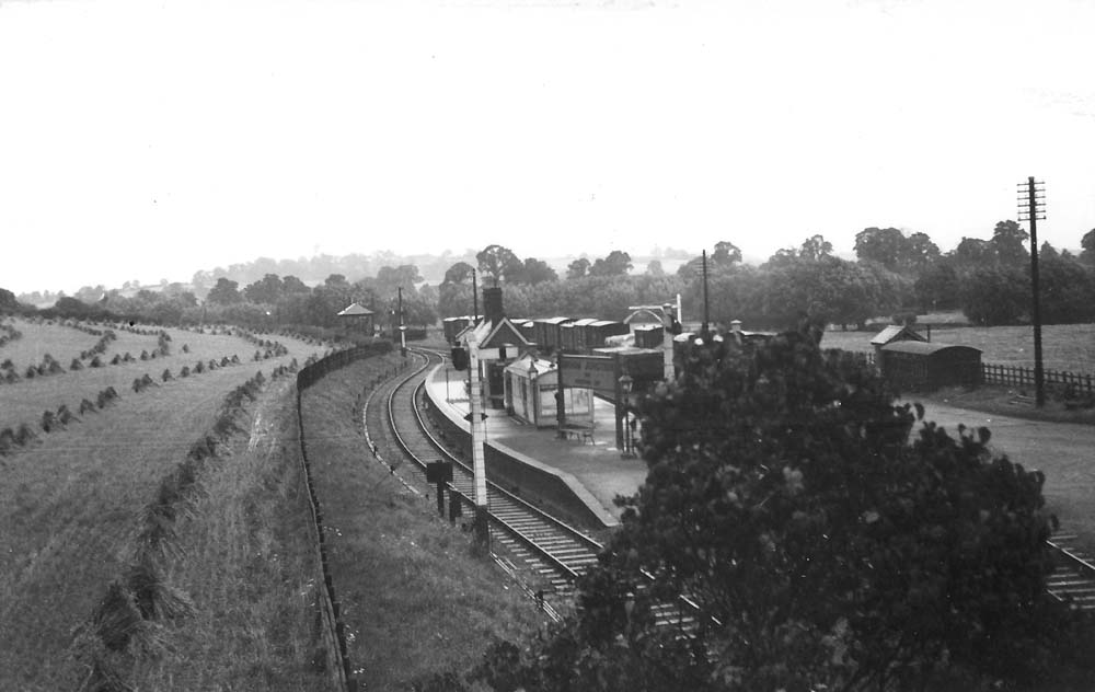 View of Broom Junction station showing the second version of station's name board which read' Broom Junction for Stratford Line