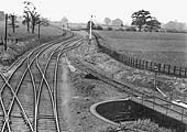 Close up showing the two long sidings that lay to the south of the junction and the disused turntable