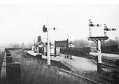 An later view of the station showing the replacement signal arms on the signal gantry too the right