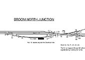 A 1955 Signal Diagram for Broom North Junction Signal Box showing the respective levers for signals and crossovers