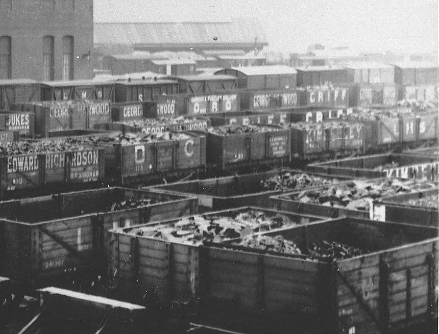 Close up of both open and covered wagons found at the goods yard