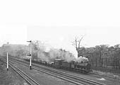 Ex-LNWR 'Super D' 0-8-0 No 49212 nears Castle Bromwich with a freight train on the down goods line