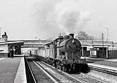 Ex-LMS 4F 0-6-0 No 44562 passes through Castle Bromwich with an East bound freight on 4th May 1963