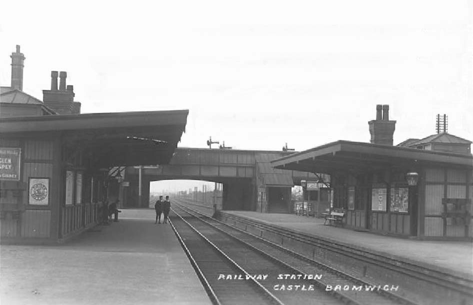 An Edwardian postcard showing the station when looking along the down platform in the direction of Birmingham New Street