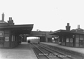 An Edwardian postcard looking along the down platform in the direction of Birmingham New Street
