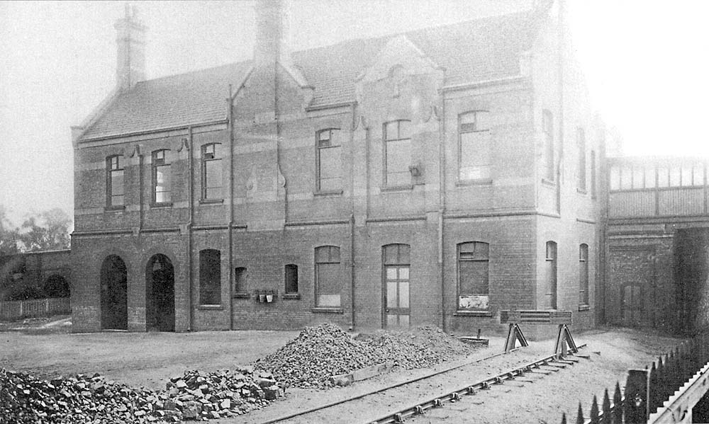 The rear of Castle Bromwich's brick built two-storey station building which fronted on to Chester Road