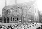 The rear of Castle Bromwich's brick built two-storey station building which fronted on to Chester Road