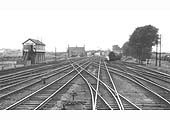 Looking West towards Castle Bromwich station with the junction signal box on the left from North of the station