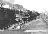 Ex-LMS 2-6-0 'Horwich Crab' No 42826 heads towards Washwood Heath on a Class D semi-fitted express freight