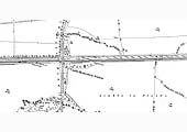 An 1886 25 inch to the mile Ordnance Survey Map showing the original two platform station, down refuge siding and goods yard
