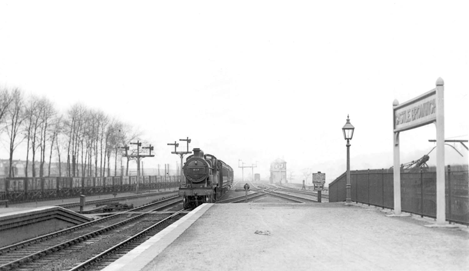 Midland Railway 2P 4-4-0 No 517 approaches the station on a down train for New Street on 9th May 1936