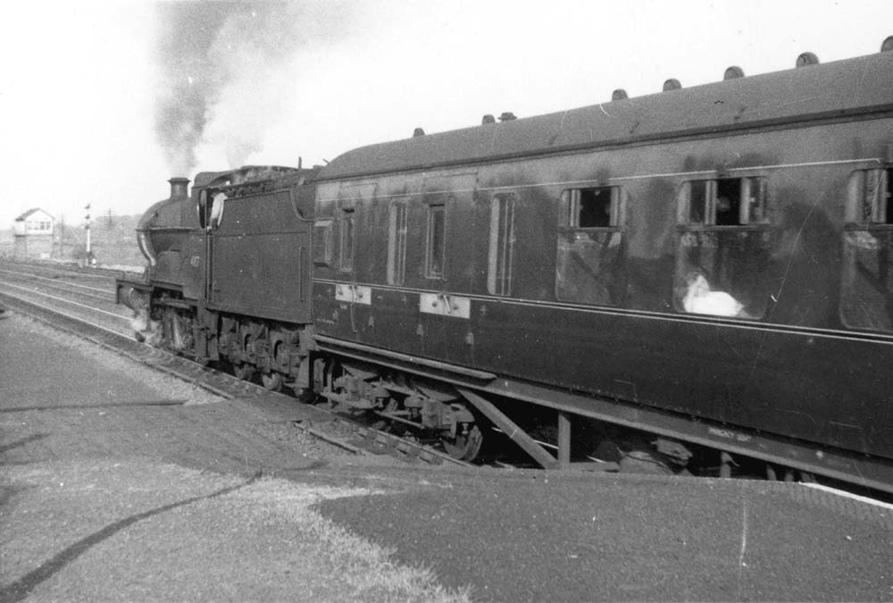Ex-LMS 4P 4-4-0 'Compound' No 41157 departs Castle Bromwich station on an up service on 15th May 1959