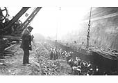 The demolition and widening of Cofton Tunnel can be seen to be in progressing well in April 1928