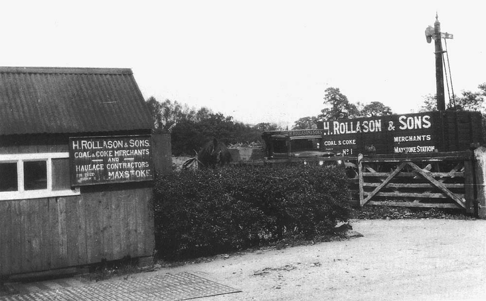 View of Harriet Rollason & Sons office, Weighbridge and one of the company's three Private Owner wagons