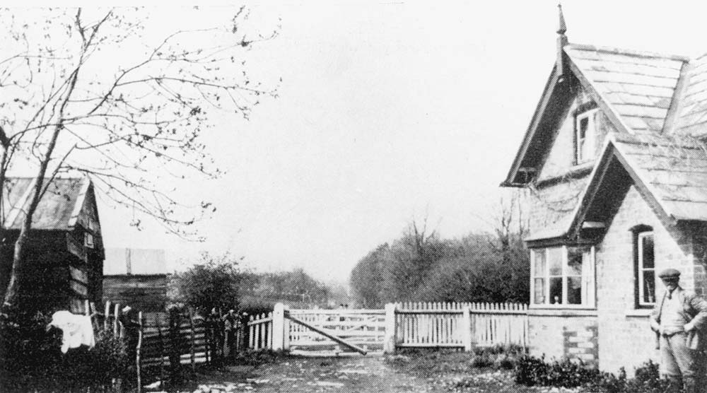 View of one the line's level crossings and gate keeper's house after the removal of the track