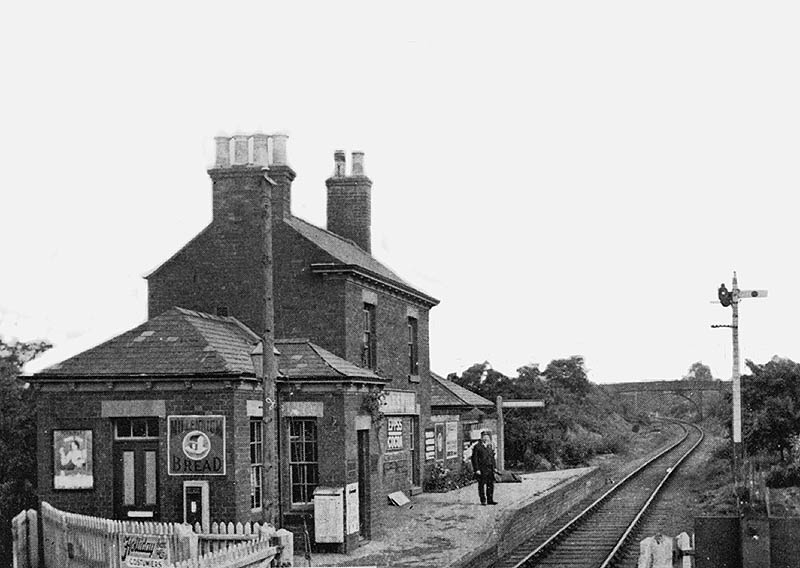 View showing the very short platform and the up signal which was operated by the station staff