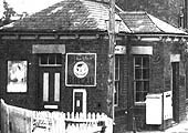 Close up of the booking office and waiting room complete with a post box in the gable wall
