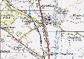 Ordnance Survey map of Coughton station showing its relative remoteness to any village or other communities