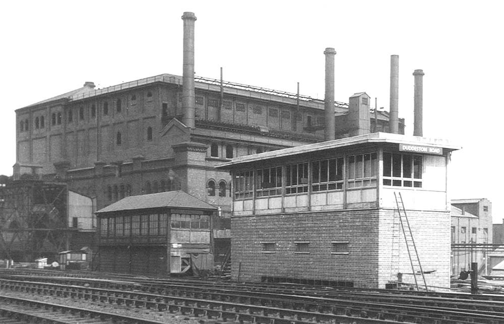 View of Duddeston Road Junction's third and last signal box being erected to open on 2nd October 1955