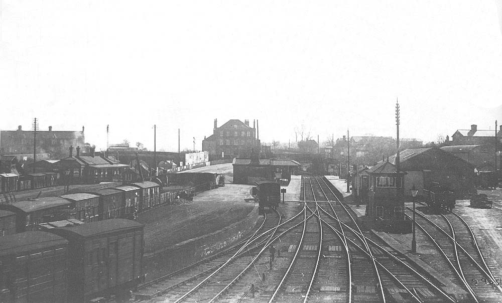 Looking towards Redditch with what appears to be two horseboxes on the transfer road to the GWR goods yard