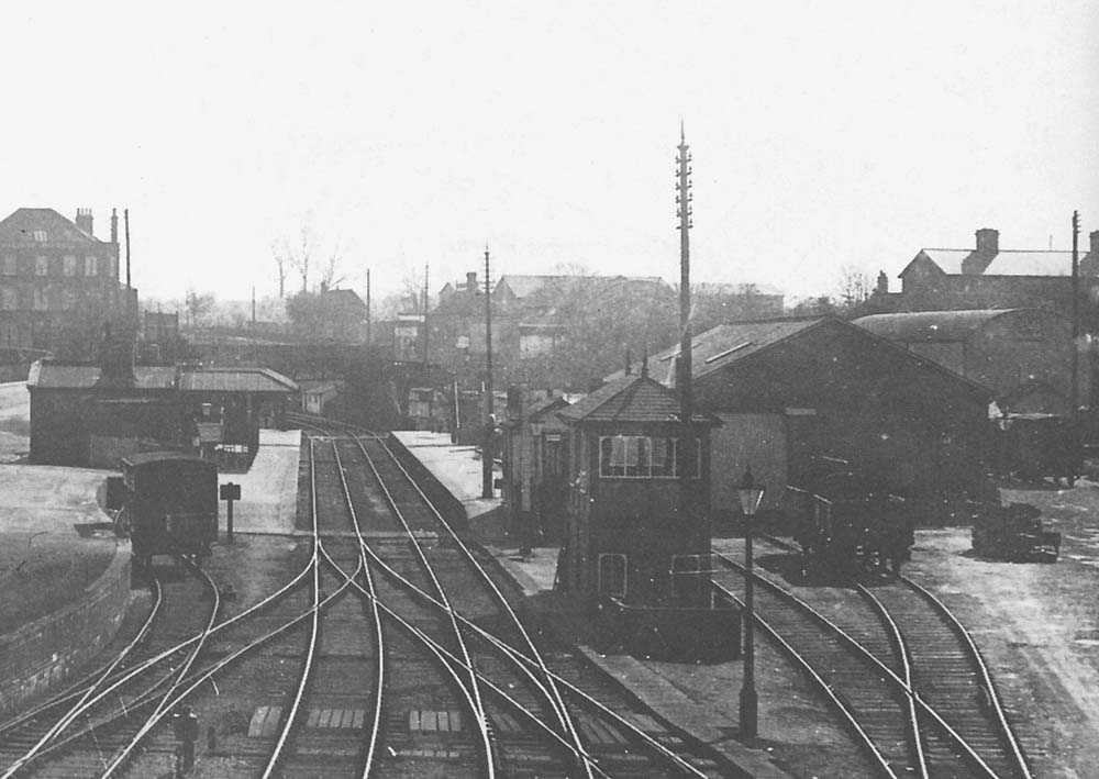 Close up showing both the 1890 and 1934 signal boxes which lay to the south of the down platform
