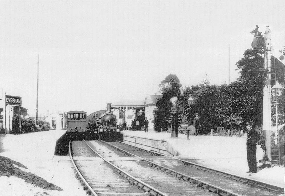 Looking towards Ashchurch with an unknown MR 0-6-0 standing at the head of a up local passenger service