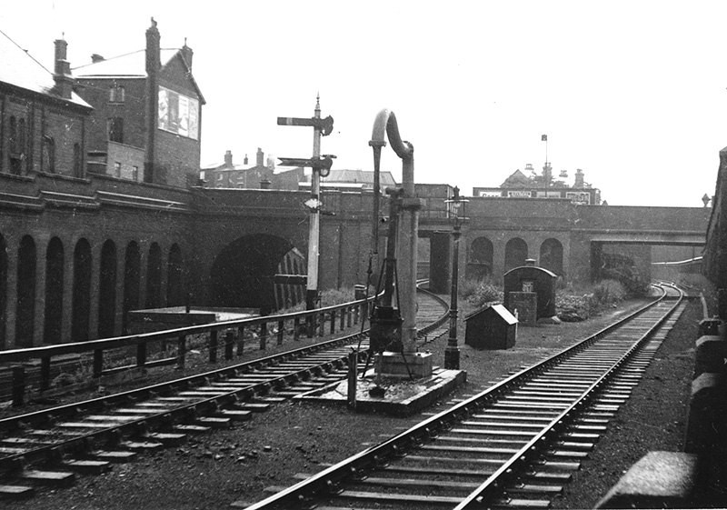 Looking along the double track main line to Kings Norton with the single line on the left for Central Goods in 1955