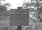 A cast-iron Great Western & Midland Railways Trespass Notice mounted at Frogmill Crossing on 11th July 1954