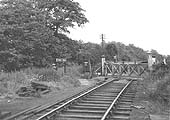 A view of Frogmill Crossing looking in the direction of Longbridge station on 11th July 1954
