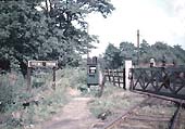 A colour close up of the ground frame and control panel seen at Frogmill Crossing on 11th July 1954