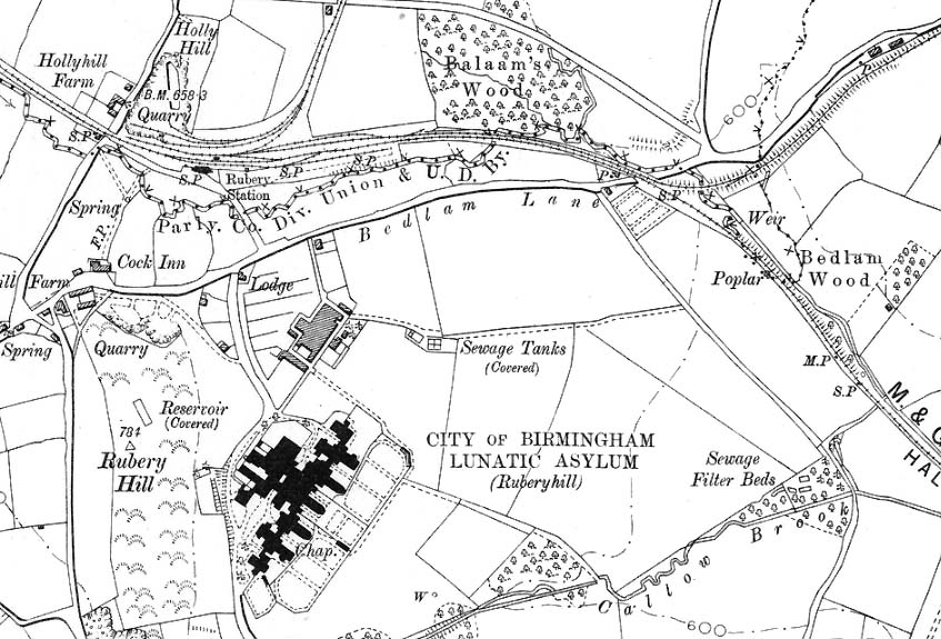 A 1904 Ordnance Survey map showing Frogmill Crossing which carried Bedlam Lane across the railway