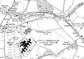A 1904 Ordnance Survey map showing Frogmill Crossing which carried Bedlam Lane across the railway