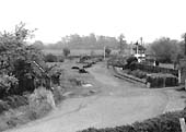 Close up showing Harvington goods siding with the weighbridge office and weighbridge on the left