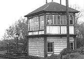 Close up showing Harvington Signal Box and the lamp and staging to aid the transfer of the tablet