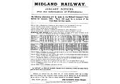 Midland Railway notice announcing the opening of Hazelwell station and the timetable for trains calling at the new station