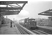 Ex-LNWR 0-6-2T 'Coal Tank' is passing through Hazelwell bunker first on a SLS Special Rail Tour on 2nd June 1954