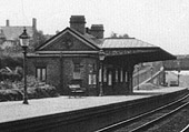 Close up showing the passenger facilities on Hazelwell Station's down platform and the gentlemen's toilets
